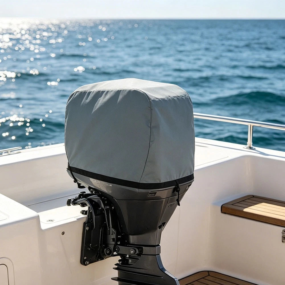 Waterproof 420D Polyester Outboard Motor Cover for Multiple Sizes (2010–2023)
