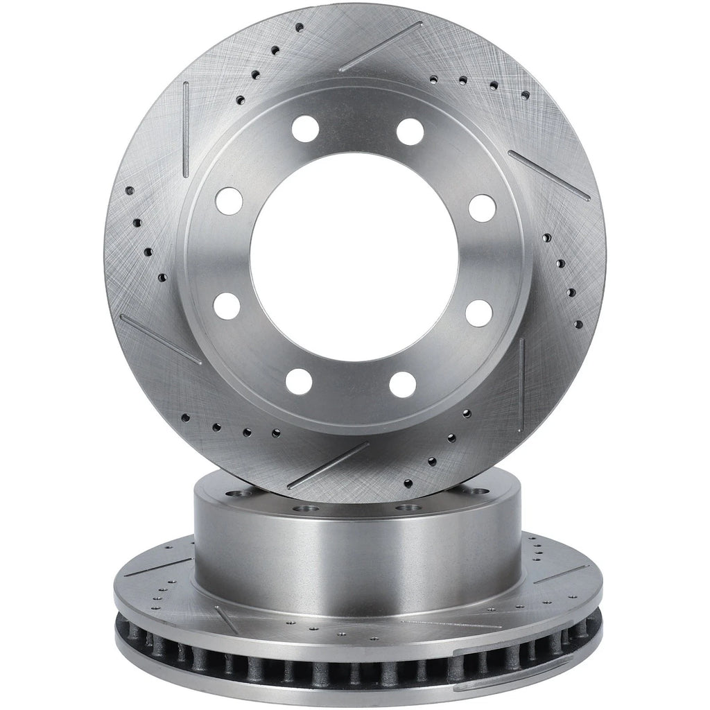 Front Drilled & Slotted Brake Rotors for Ford F-250 Super Duty (2000–2004)