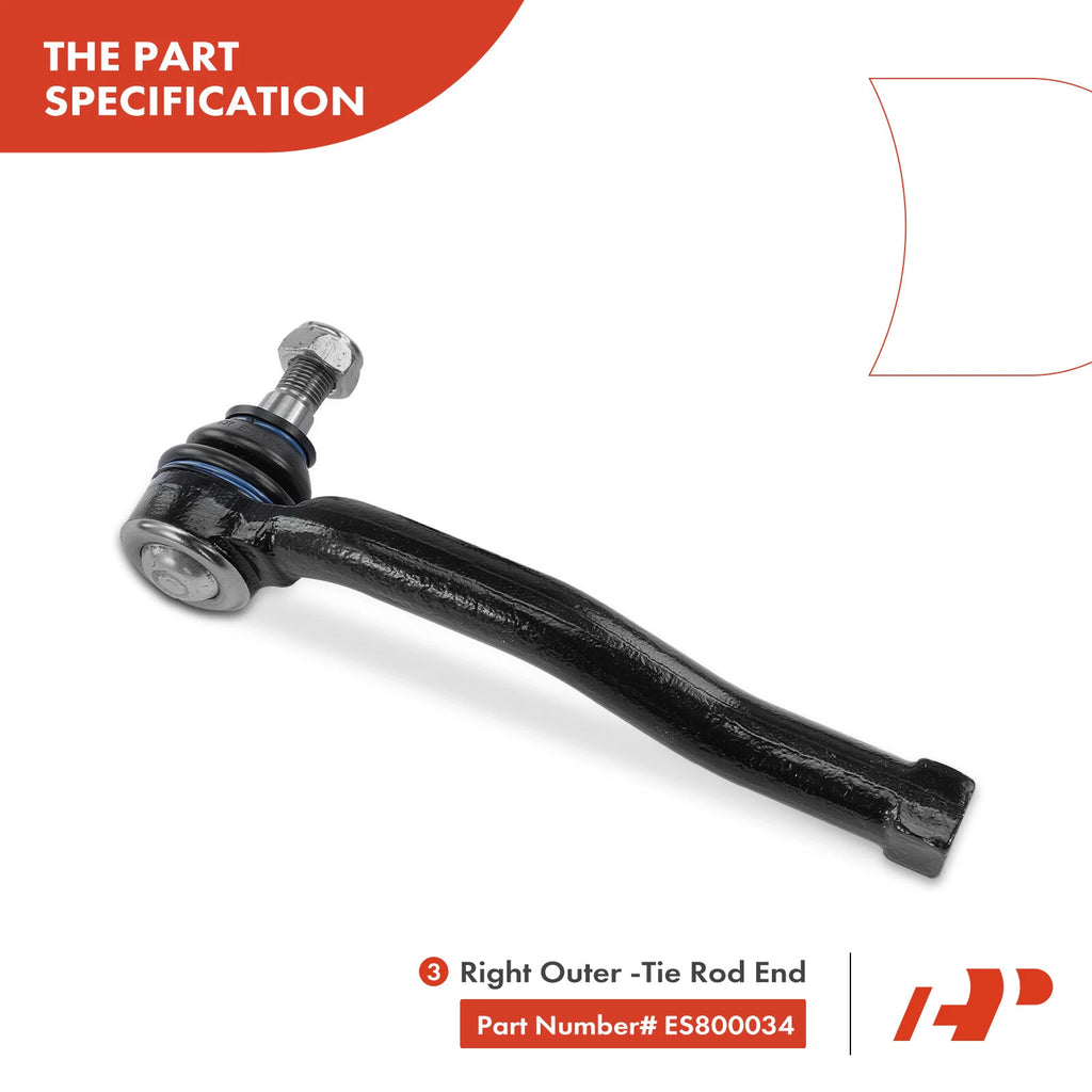 8x Front Control Arm with Ball Joint Tie Rod Kit for Aveo G3 (2004-2011)