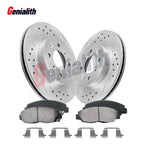 Front Drilled Slotted Brake Rotors & Ceramic Pads for Honda Civic (1996–2005)