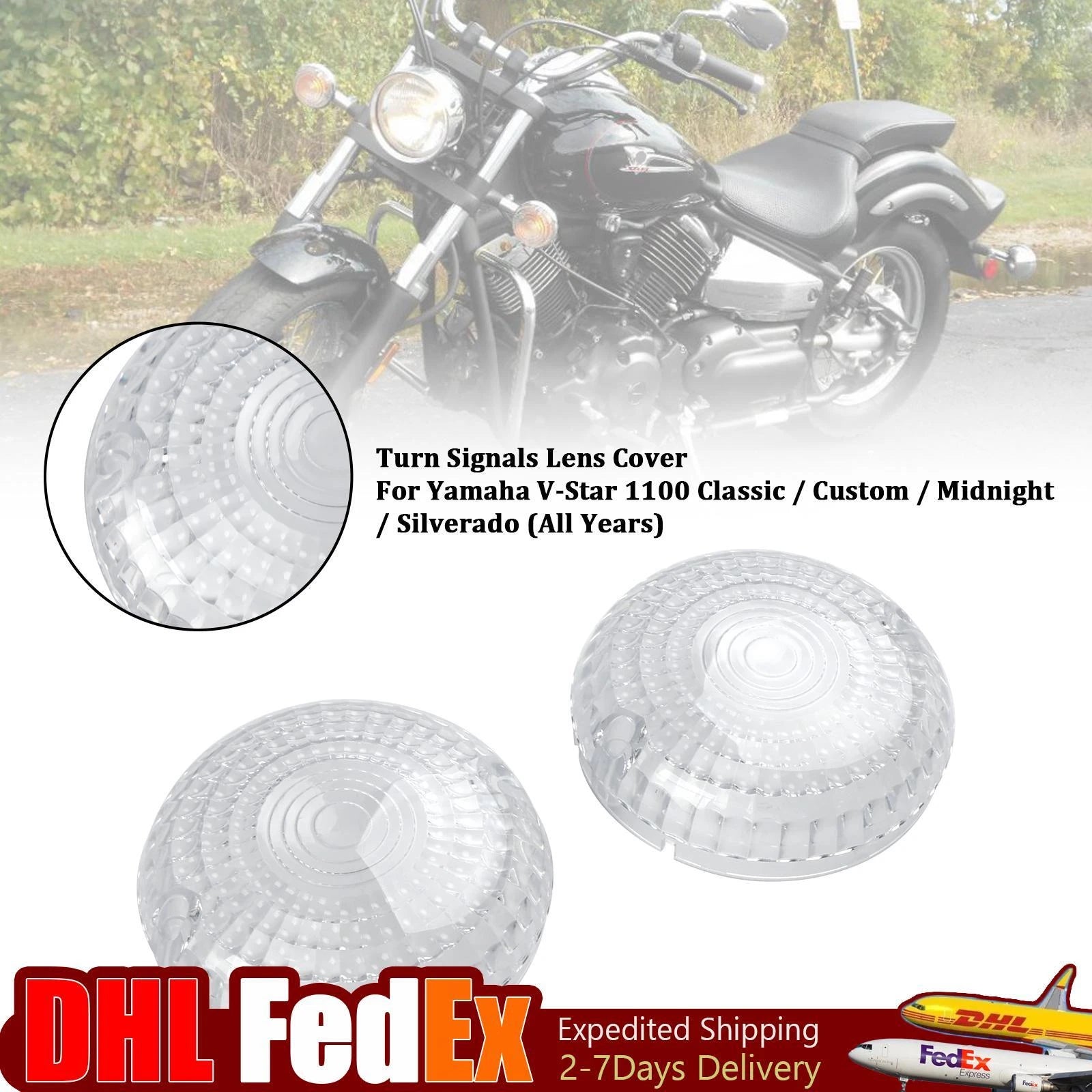 Turn Signal Lens Cover for Yamaha V-Star 1100, XVS650, Road Star