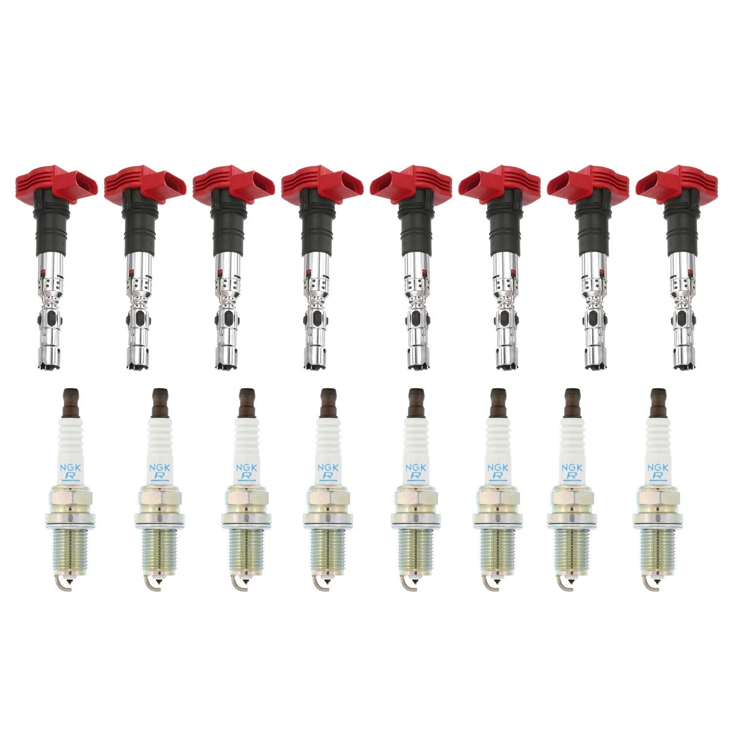 Set of 8 Ignition Coils & NGK Platinum Spark Plugs for Touareg A8 Quattro (2004–2010)