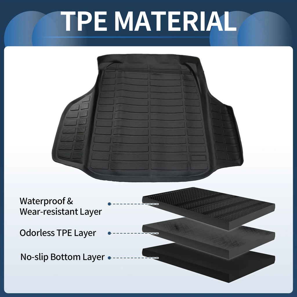 Trunk Mat for Honda Accord (2018–2024) TPE Cargo Liner Replacement Black