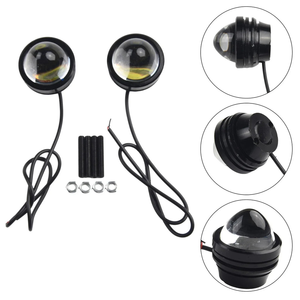 2 x White 12V-24V High Power Bull Eye LED Projector Fog Lamp for Car