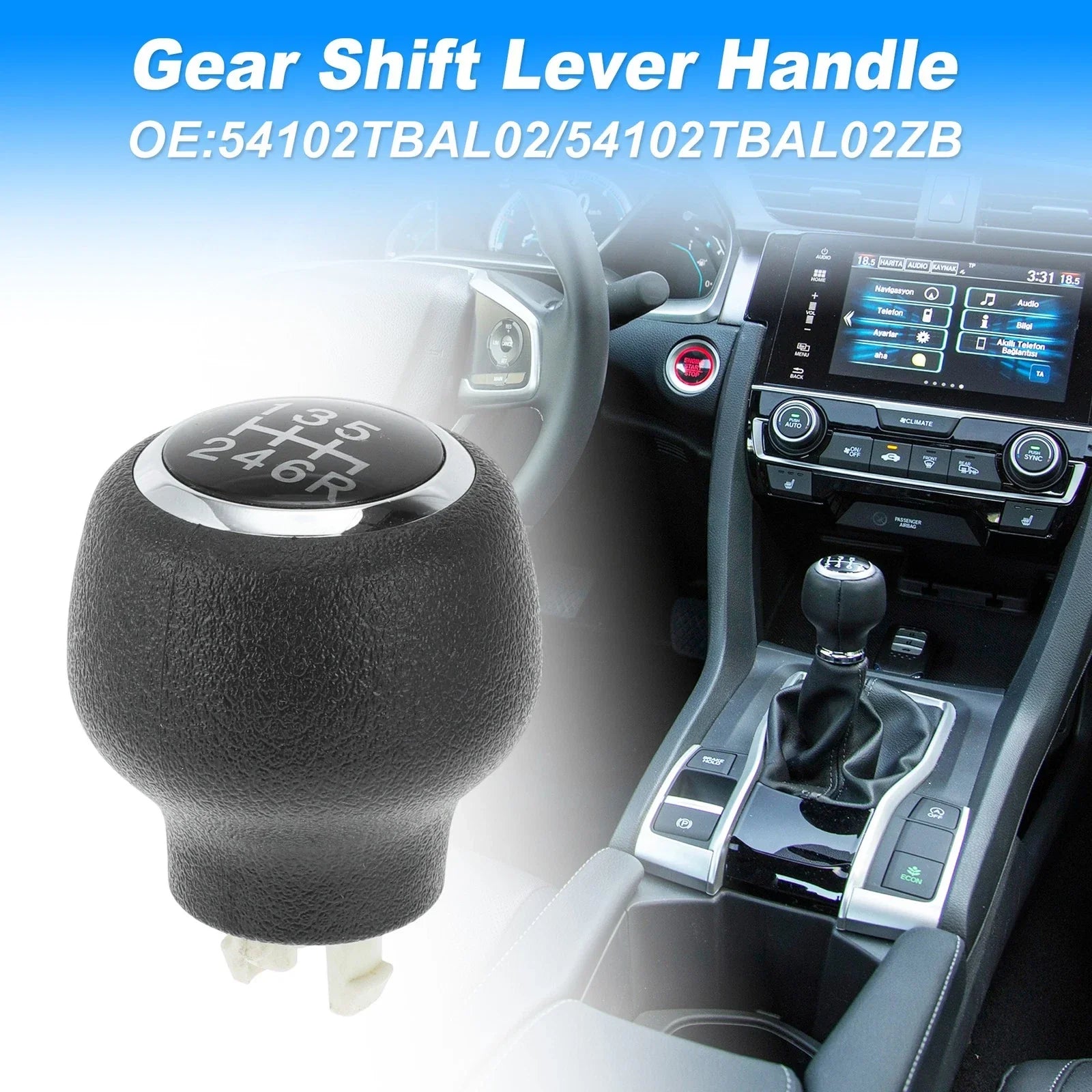 Gear Shift Knob for Honda Civic 2016-2019 (2 x Knobs)