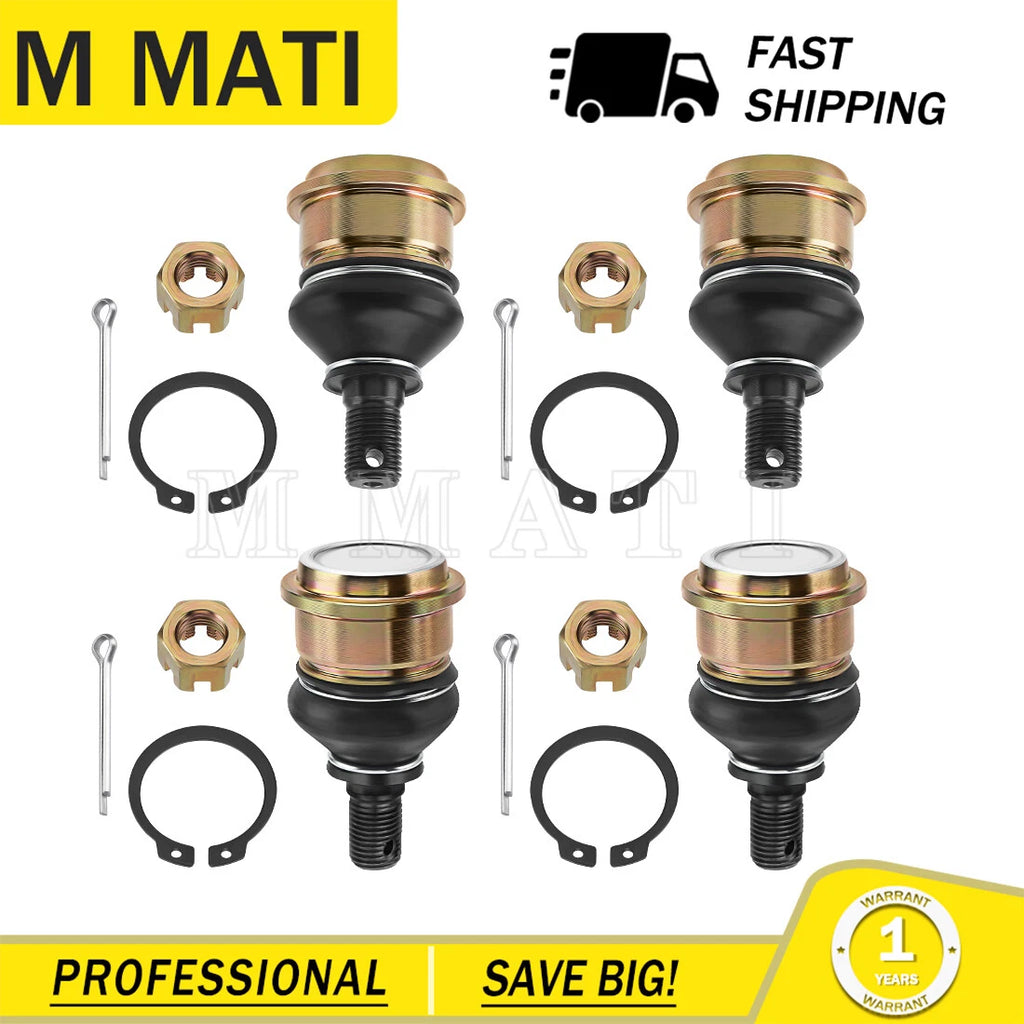 Set of 4 Front Ball Joints for Yamaha Grizzly YFM550 YFM700 (2007–2014) 3B4-23579-01-00 3B4-23579-00-00