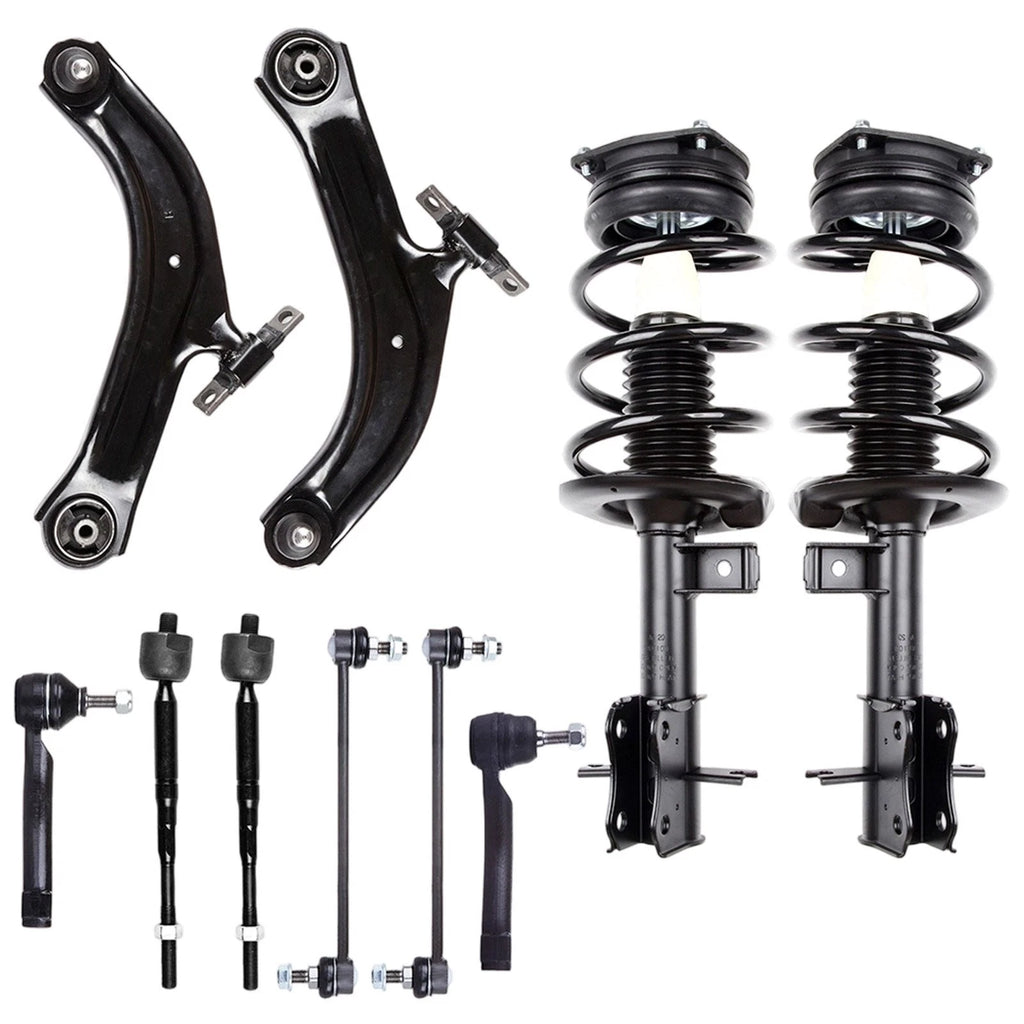 10pcs Front Quick Struts Control Arms Tie Rods Kit for Nissan Sentra (2007–2012)