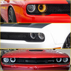 Pair Front Headlight Trim Covers for Dodge Challenger (2015–2020) Black