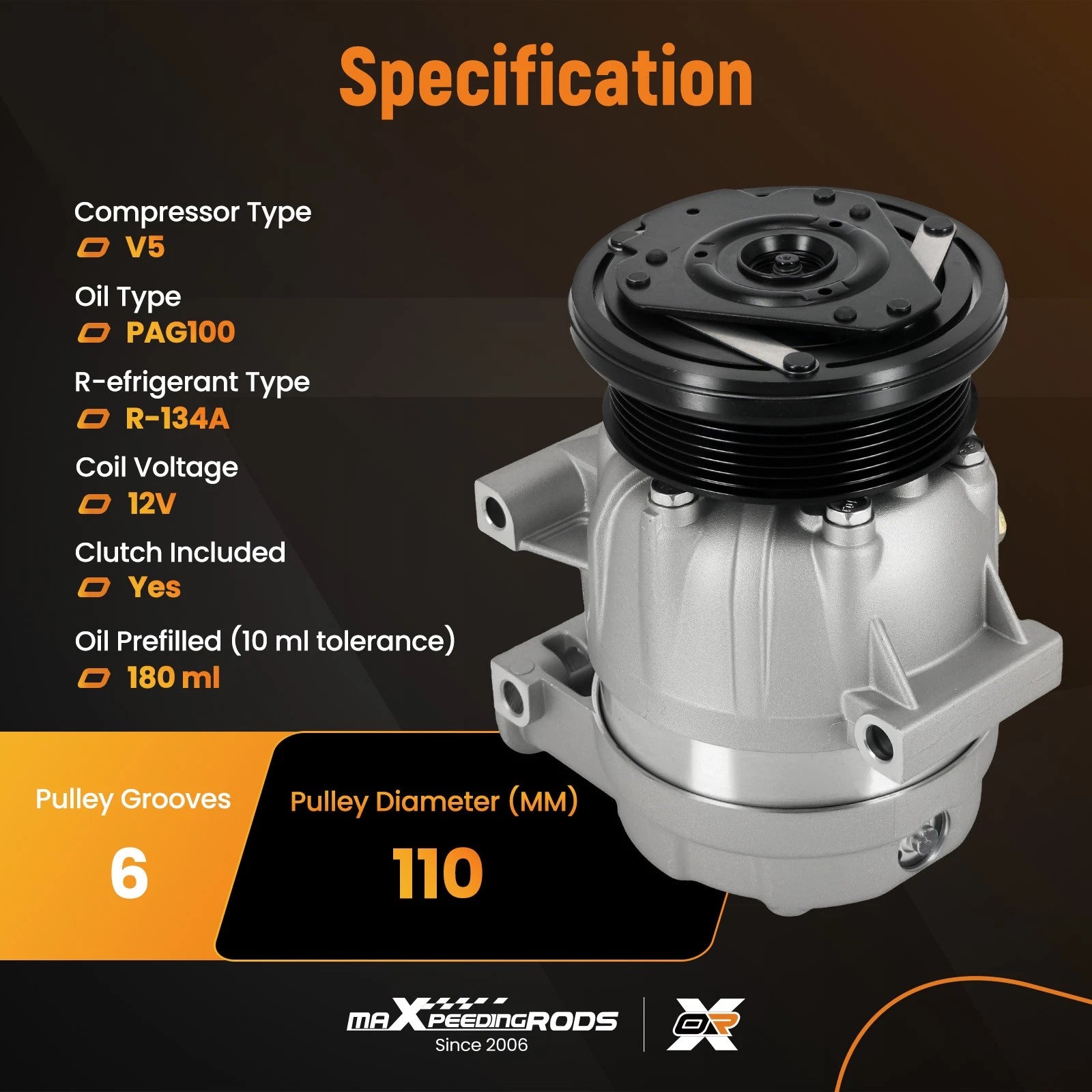 A/C Compressor with Clutch for Chevrolet Lumina, Buick Century (1990–2001)