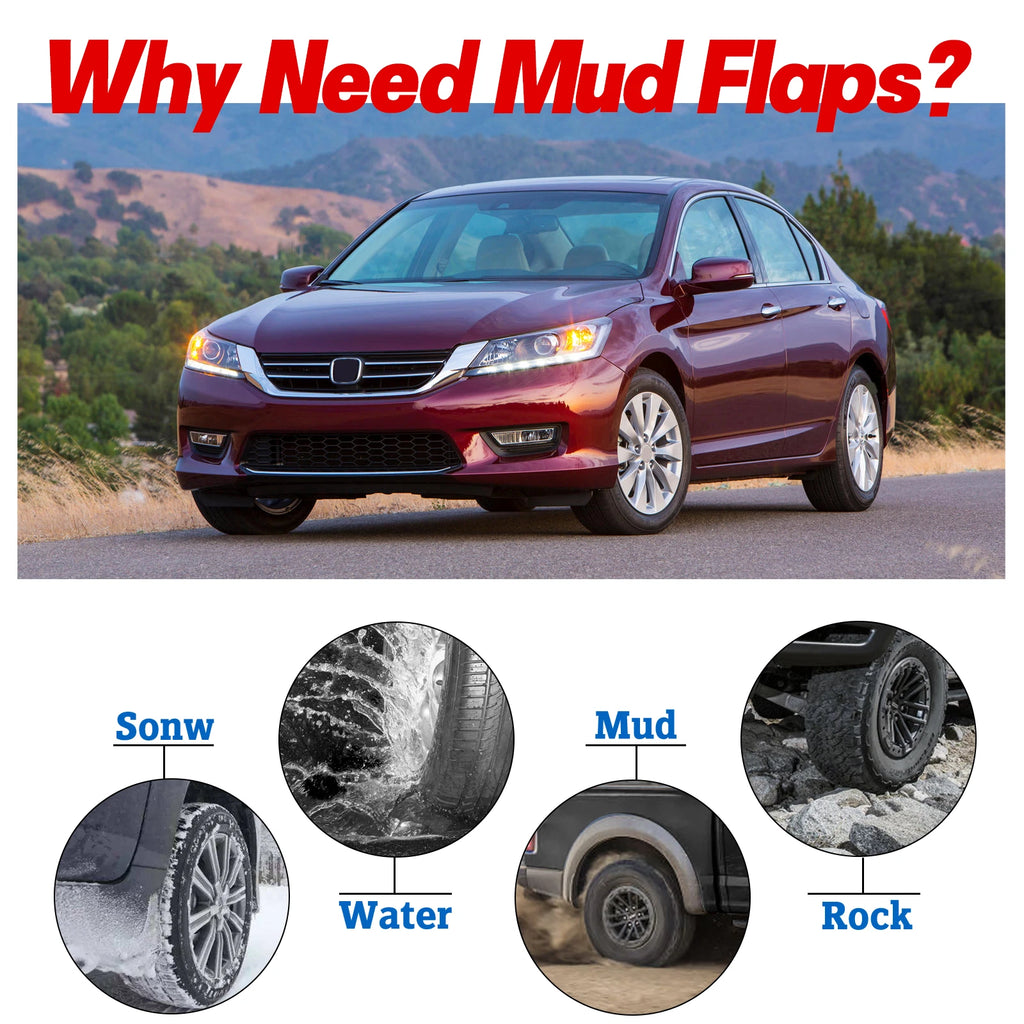 4pcs Rock Splash Guards Mud Flaps for 2013-2014 Honda Accord (Front & Rear)