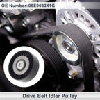 Drive Belt Idler Pulley for Audi A5 (2005–2016) No. 06E903341G Black