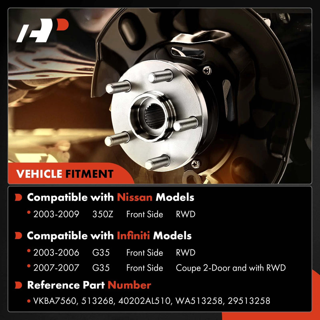 Front Wheel Hub & Bearing Assembly for Nissan 350Z (2003–2009)