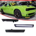 2X Smoked Lens White LED Front Sidemarker Lights for Dodge Challenger (2015–2023)