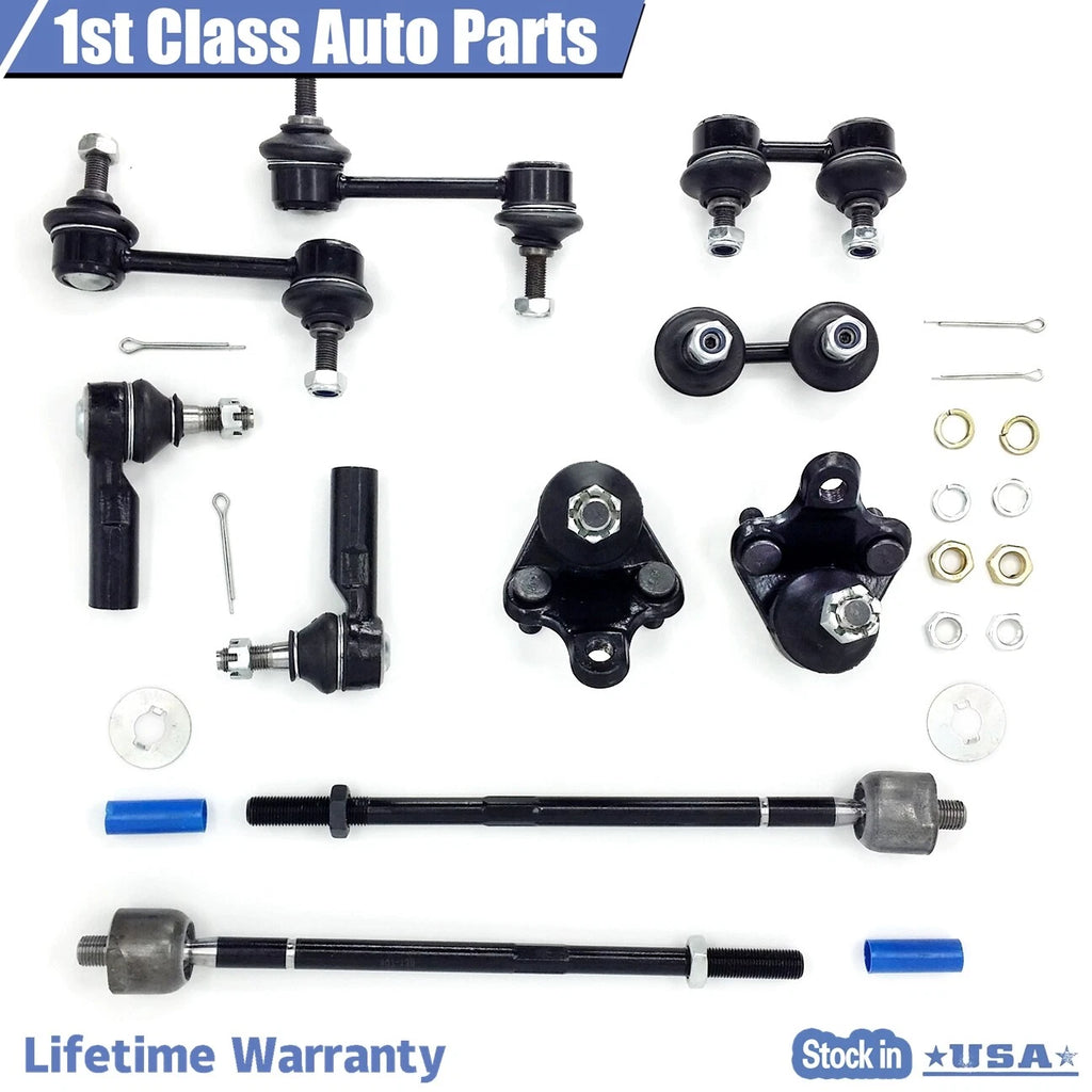 10pc Front Suspension Lower Ball Joint Tie Rod for Toyota Corolla (1993–1995)