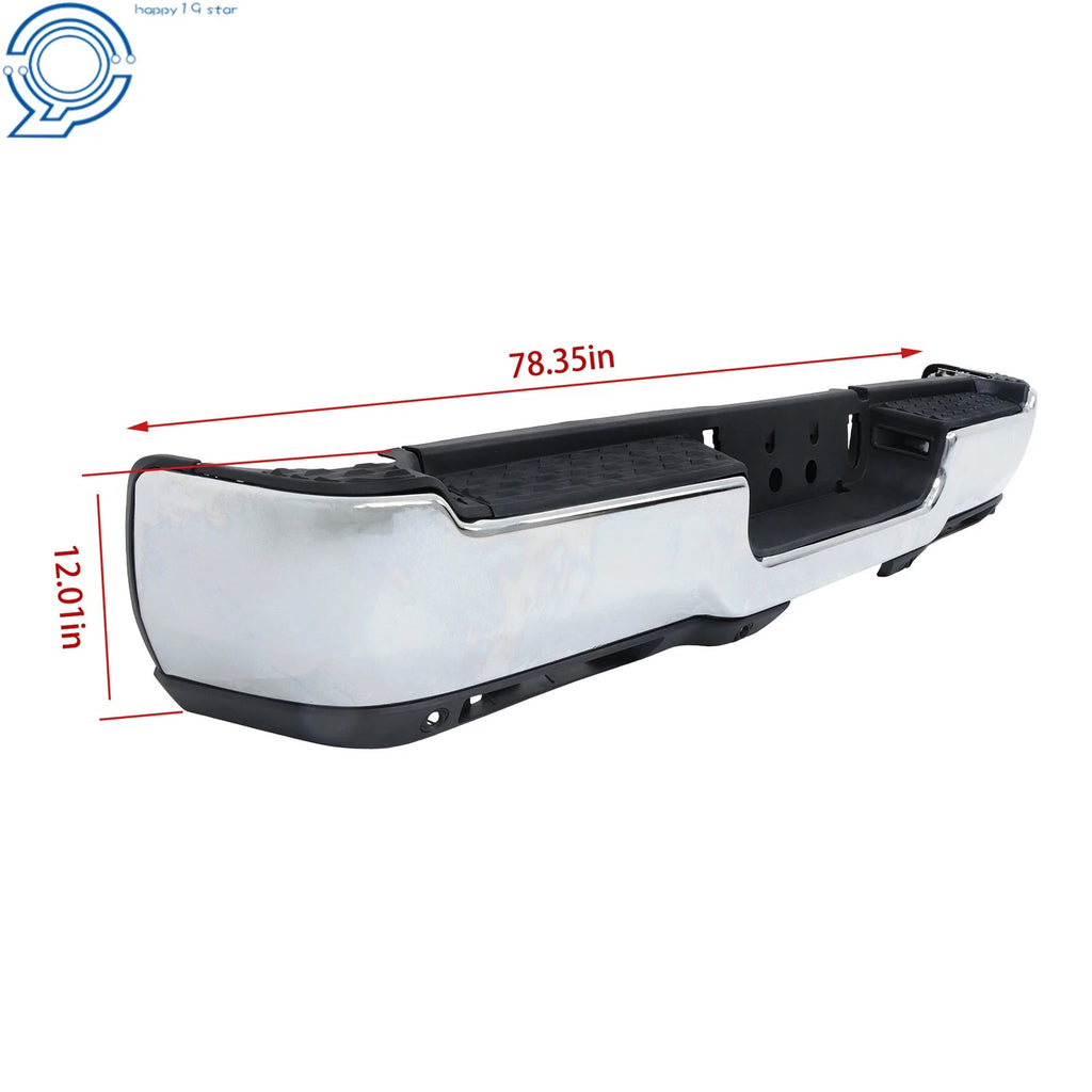 Rear Step Bumper Assembly for RAM 2500 3500 (2019-2024) Chrome Steel