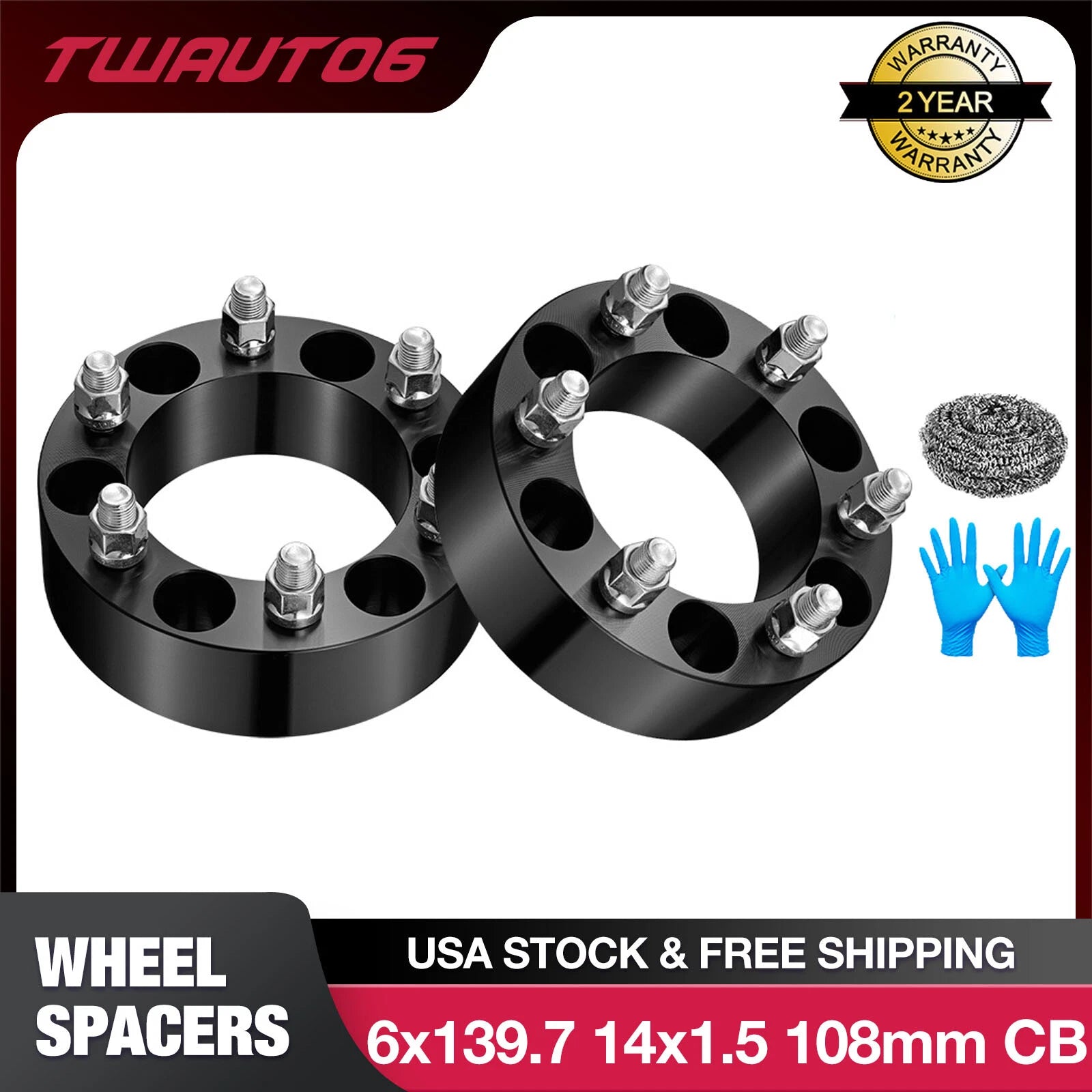 2 in 6 Lug 6x5.5 Wheel Spacers for Chevy Silverado Suburban Sierra (2000–2006)