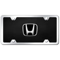 Chrome on Chrome/Black Acrylic License Plate Kit - Officially Licensed for Honda