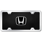 Chrome on Chrome/Black Acrylic License Plate Kit - Officially Licensed for Honda