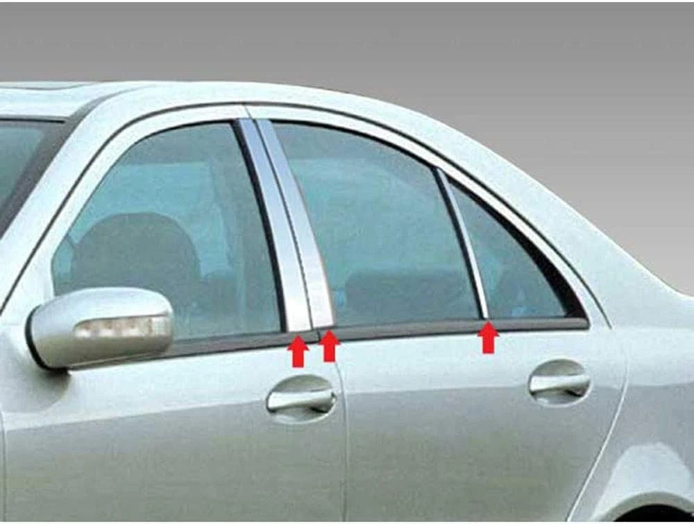 4DR 6pc. Luxury FX Chrome Pillar Post Trim for 2001-2007 Mercedes C Class