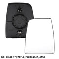 Driver Side Mirror Glass with Backing Plate for Ford Transit (2015–2020)