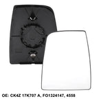Driver Side Mirror Glass with Backing Plate for Ford Transit (2015–2020)