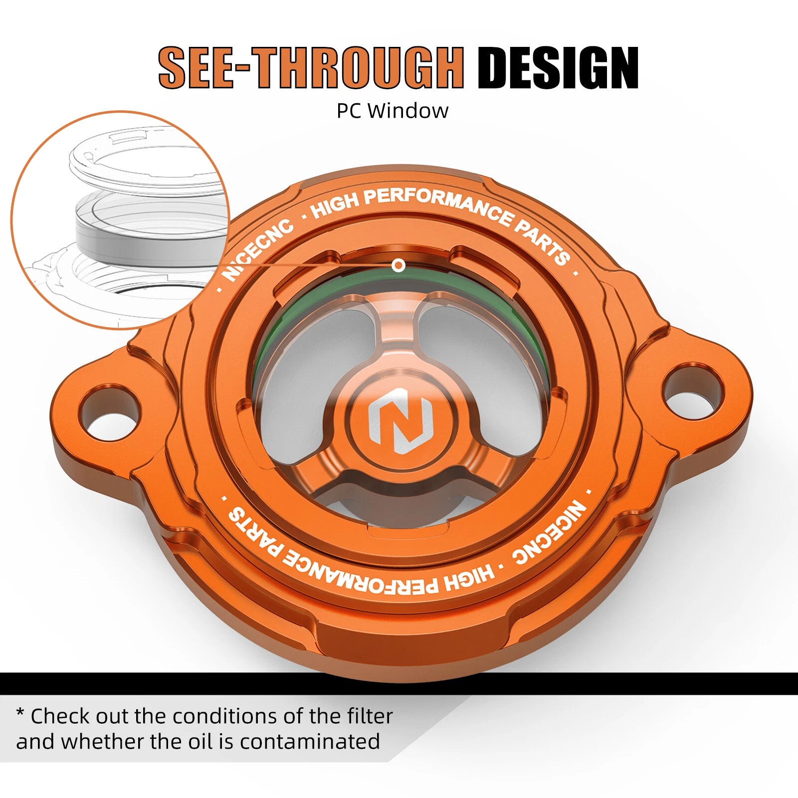 Clear Oil Filter Cover for KTM 690 Supermoto/R, 690 Duke/R (2007–2019)