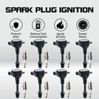 8X Ignition Coil + Spark Plug for Nissan Armada Titan Infiniti (2004–2007) UF510