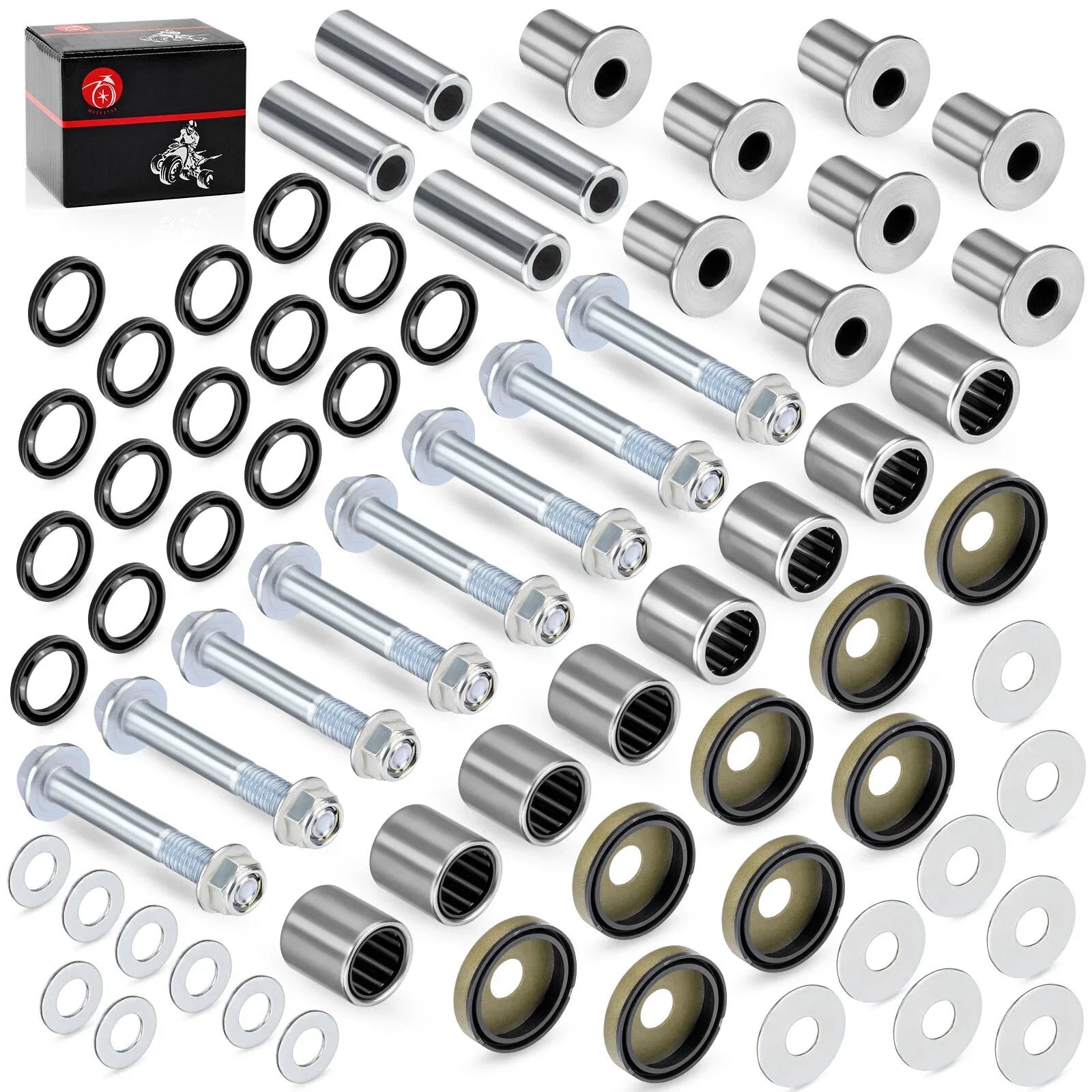 Front Upper & Lower A-Arm Bushing Seal Kit w/ Bolts for Suzuki LT-Z400 Quadsport (2003–2008)