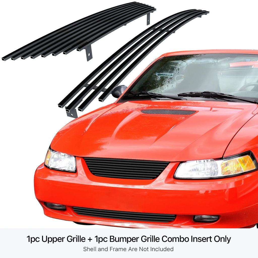 Stainless Steel Black Billet Grille Insert for Ford Mustang (1999-2004)