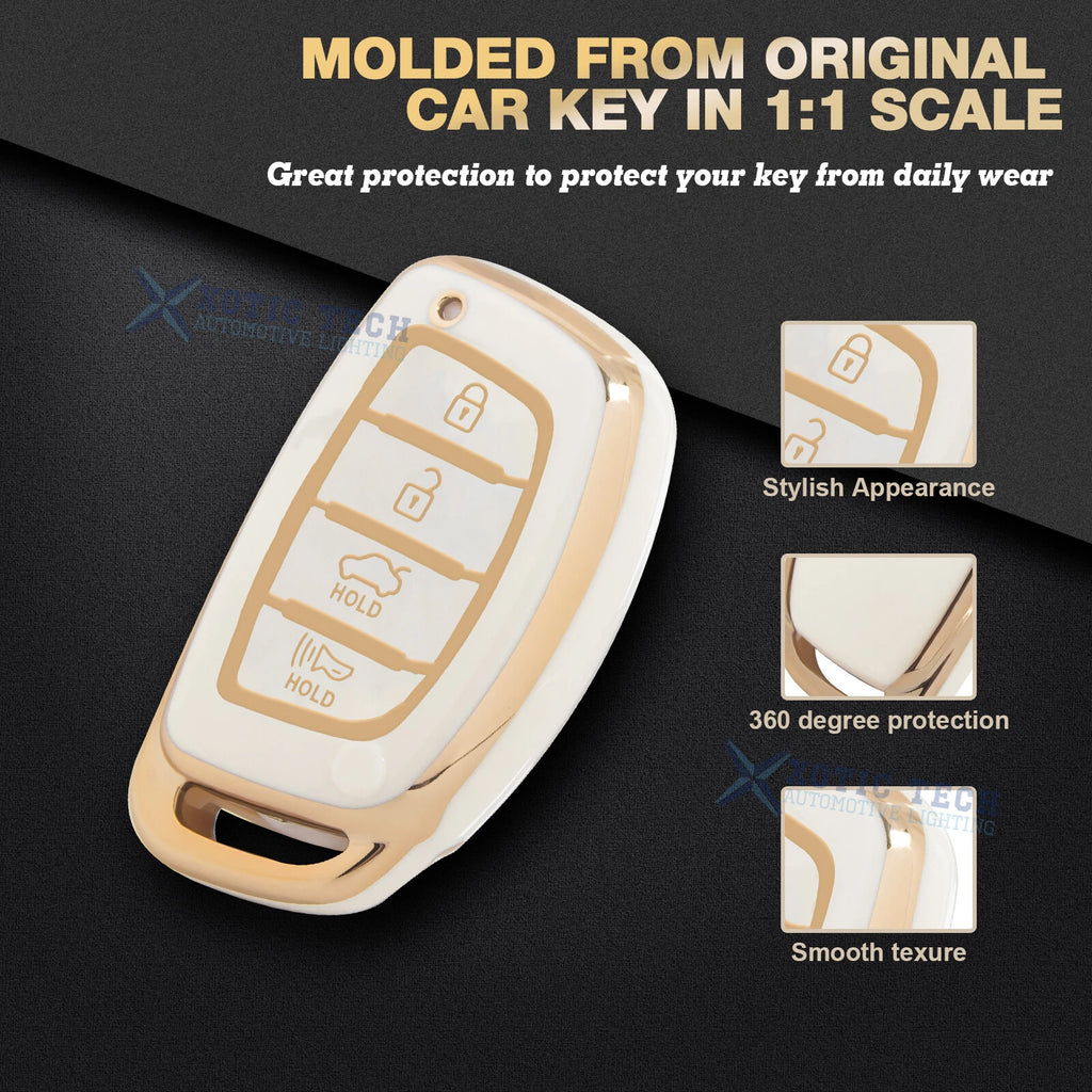 Full Cover Key Fob Case with Keychain for Hyundai (2011-2023)