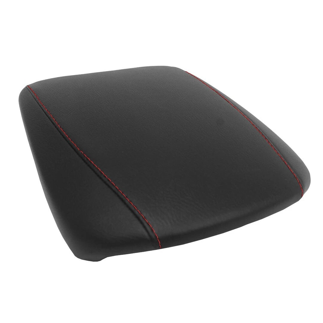 Leather Synthetic Console Armrest Cover for Acura MDX (2014–2020) Red Stitch