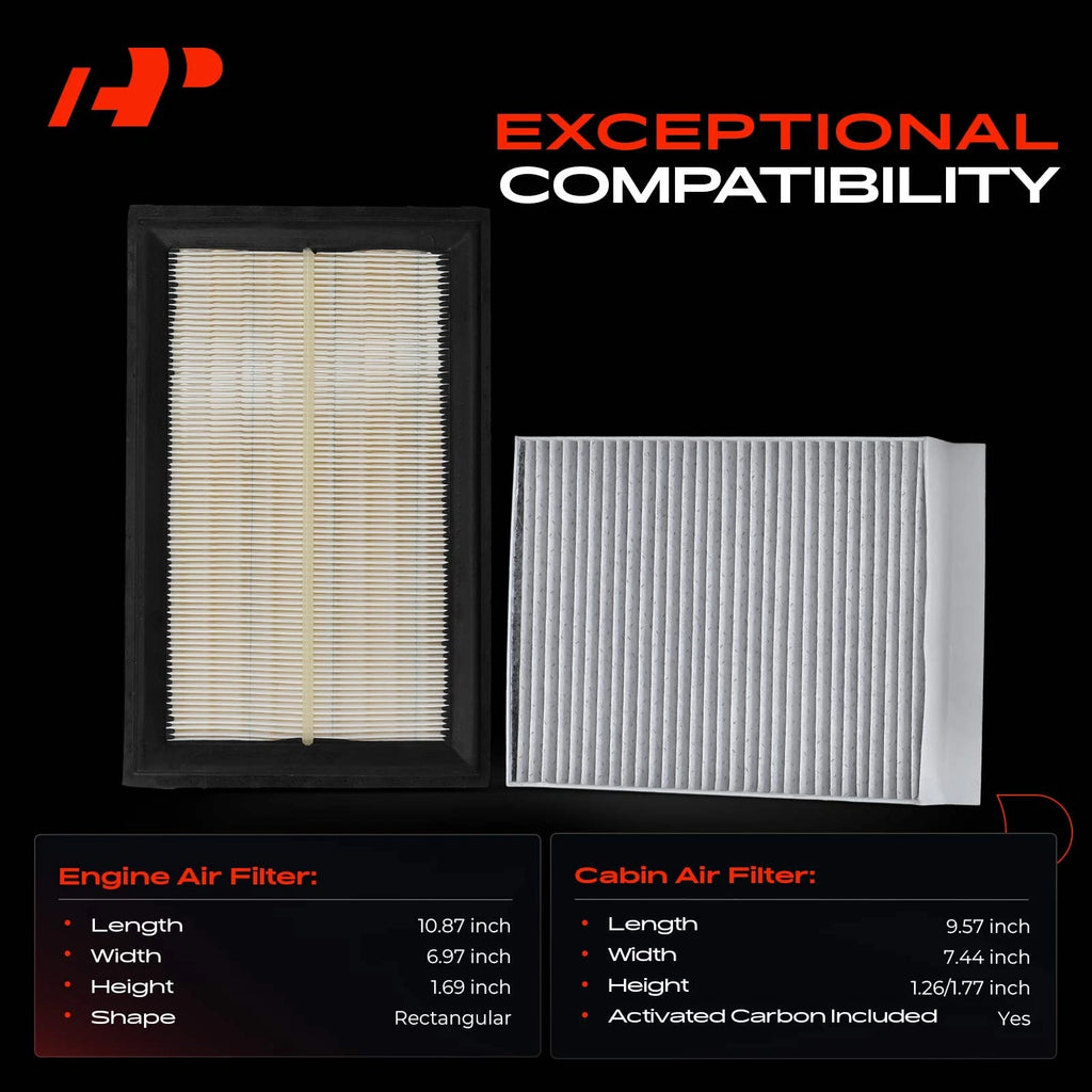 Engine & Active Carbon Cabin Air Filter for Mercedes C300 E300 GLC300 (2015-2023)