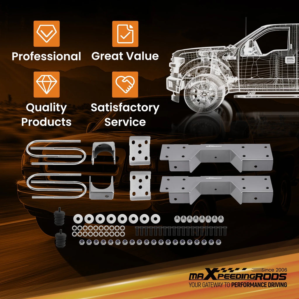 8" Rear Drop Flip C-Notch Kit for Chevrolet Silverado GMC Sierra C3500 (1988–2000)