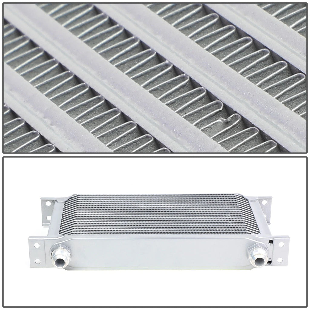 10-AN Oil Cooler for Racing Engine/Transmission (19 Row, Silver Aluminum)