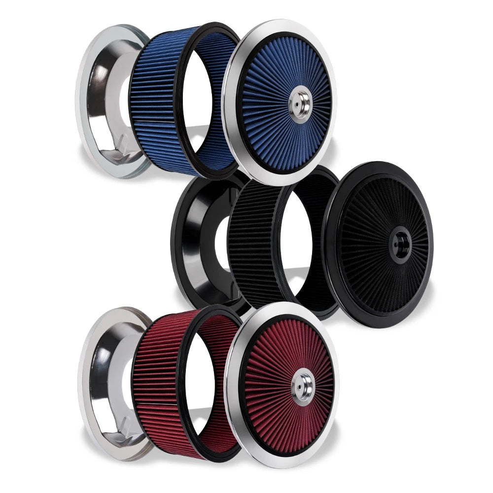 14" Round Deep Dish Air Cleaner Kit for Universal Vehicles