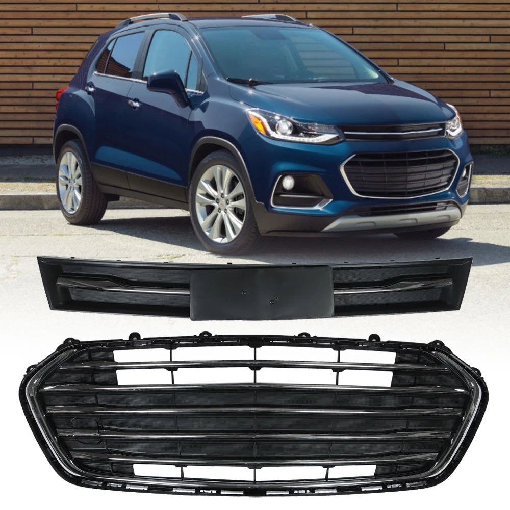 Set of 2 Front Upper and Lower Grilles for Chevrolet Trax (2017–2020)
