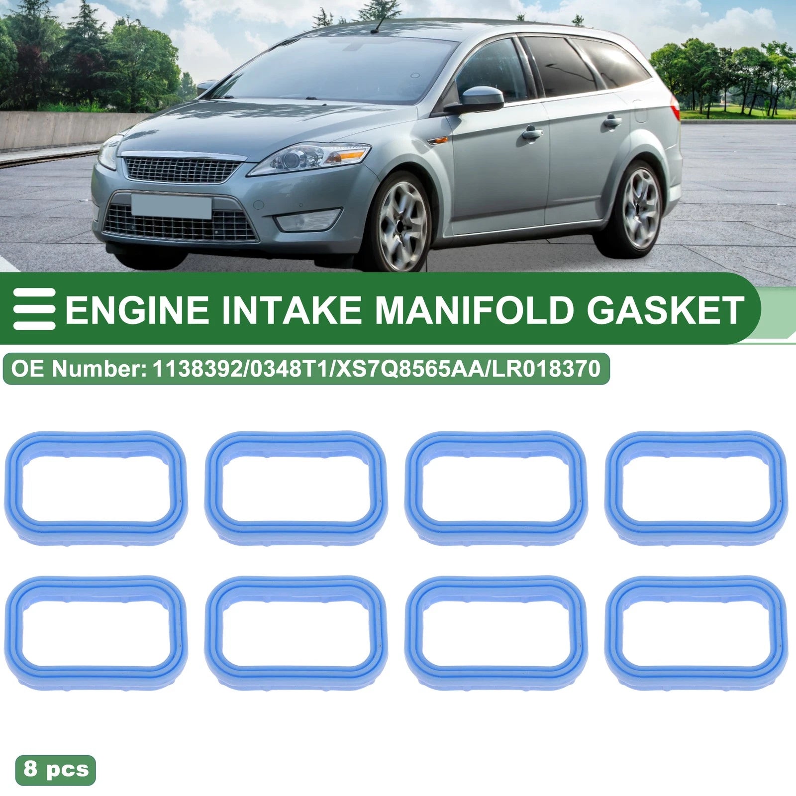 Engine Intake Manifold Gasket for Ford Mondeo III (B5Y) 1138392 Rubber 8 Pcs