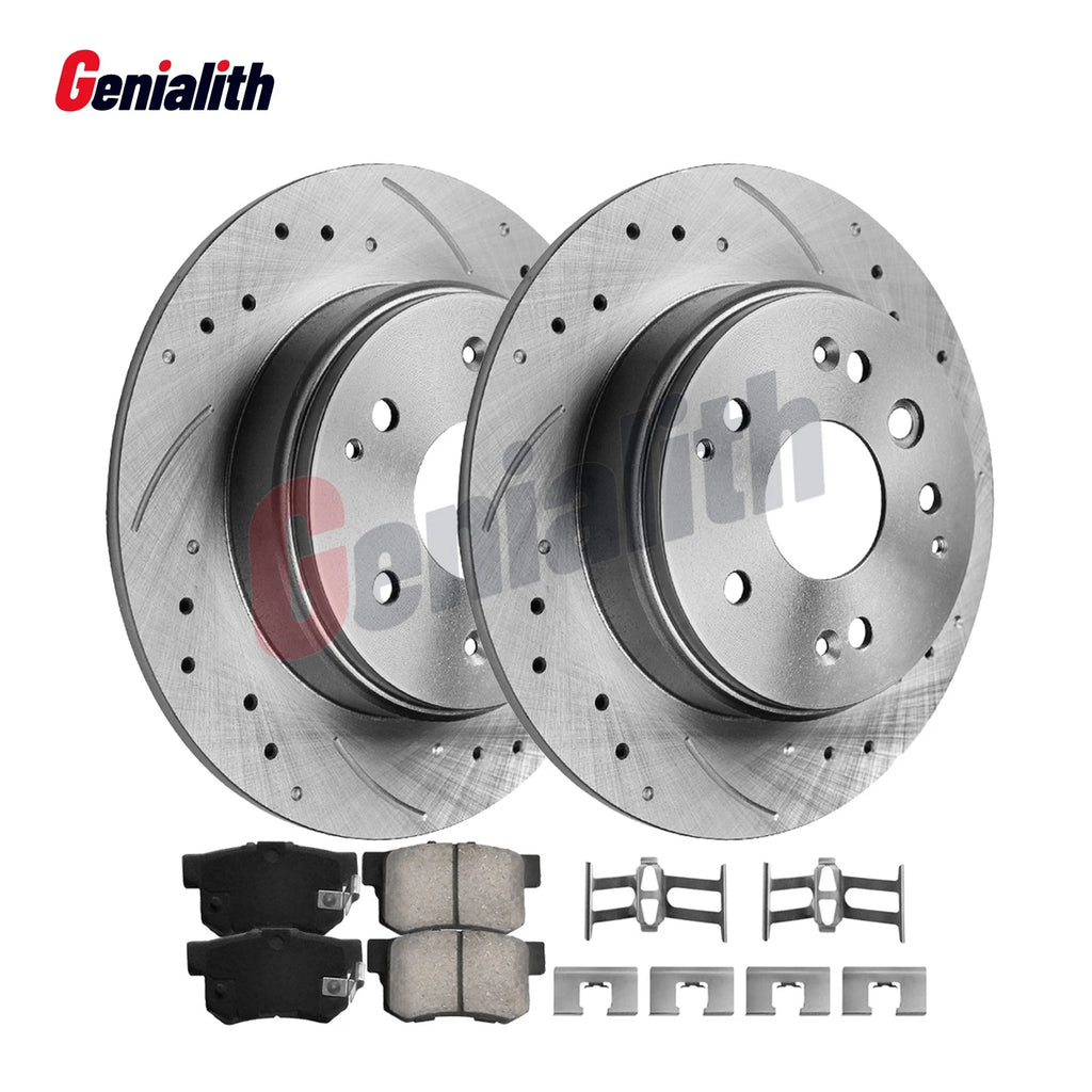 Rear Drilled Rotors Brake Pads for Acura TL (2004–2008)