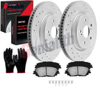 Front Drilled Brake Rotors & Pads for Avalon Camry RAV4 Venza ES250 ES350
