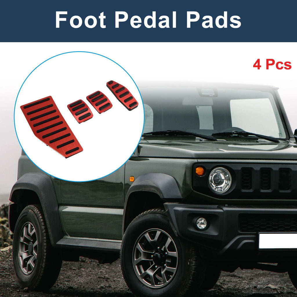 Set of 4 Manual Foot Accelerator Pedal Covers for Suzuki Jimny JB70W (2018–2022) Red
