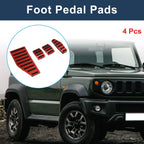Set of 4 Manual Foot Accelerator Pedal Covers for Suzuki Jimny JB70W (2018–2022) Red