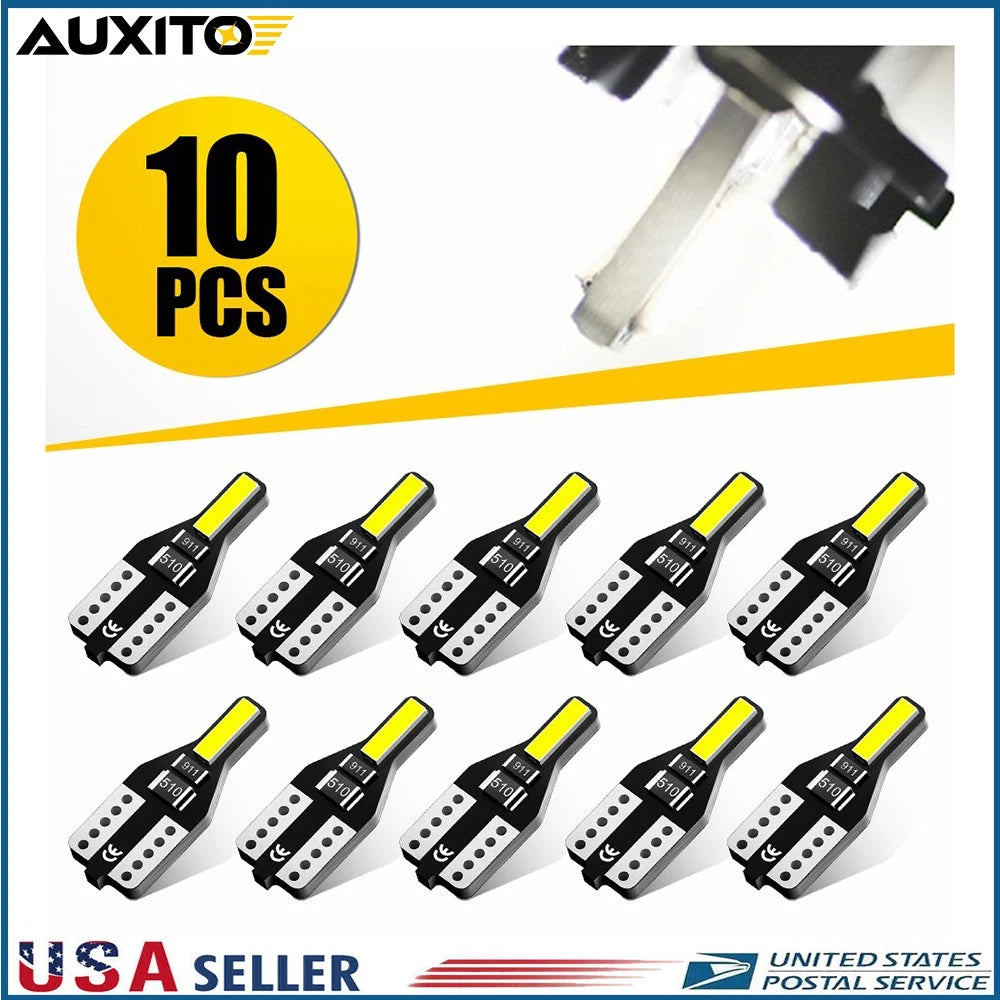 2X T10 LED License Plate Light Bulbs 6000K for 168 2825 194