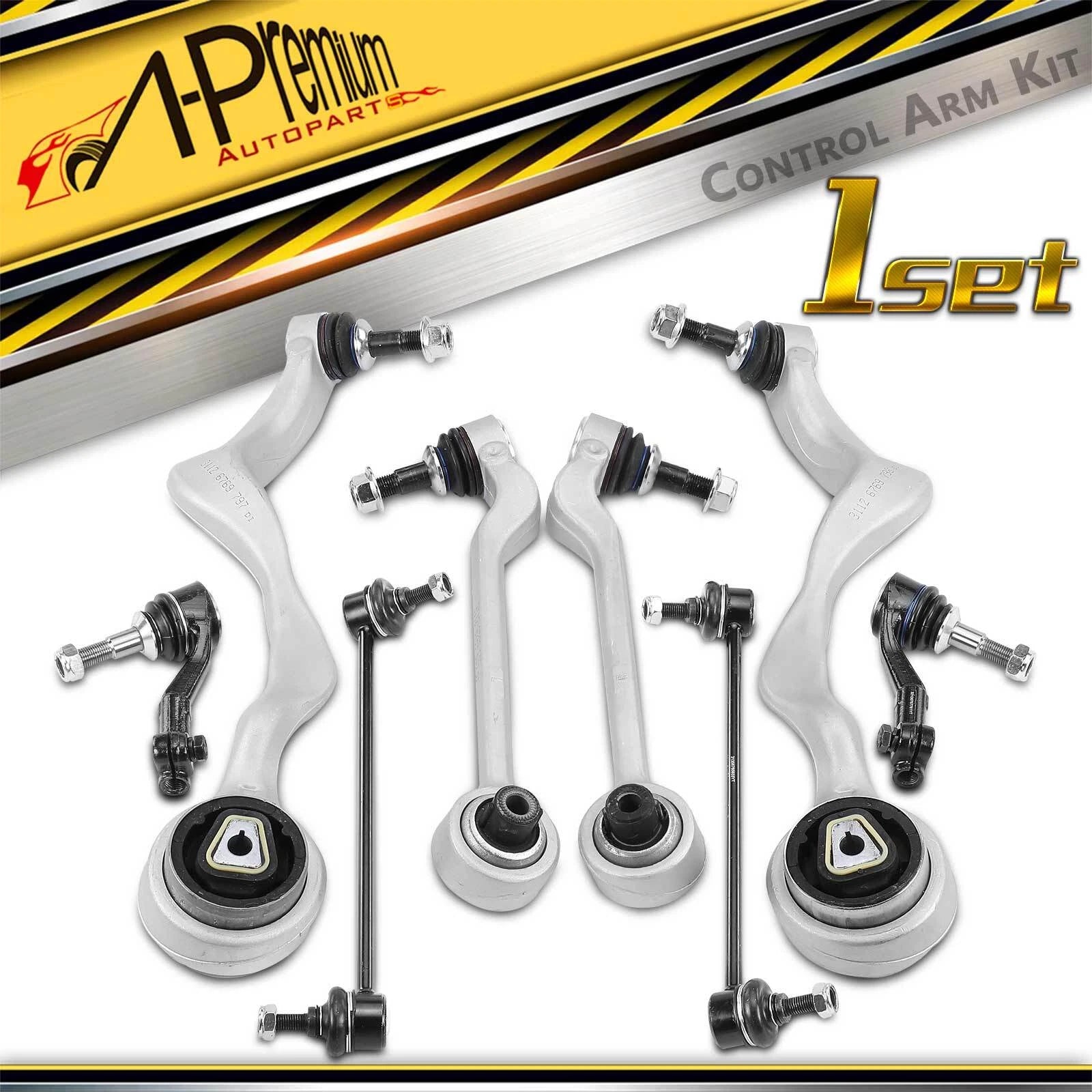 8x Front Control Arm with Ball Joint for BMW E82 128i 135i (2008–2013)