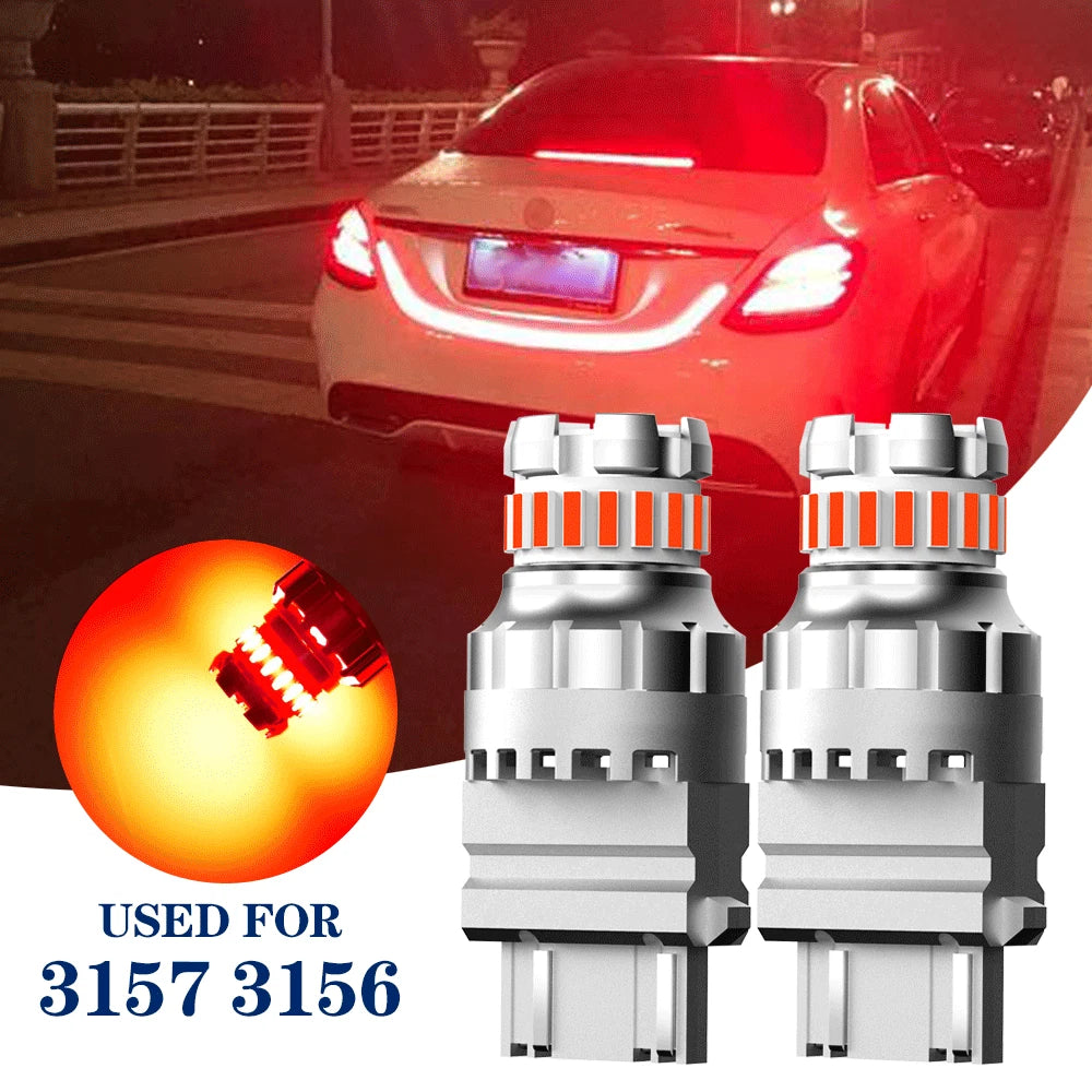 2X 3157R LED Brake Stop Tail Light Bulbs Red for Chevy Silverado 1500 (1999–2013)