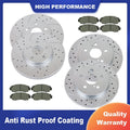 Front Rear Slotted Rotors and Brake Pads for Toyota Corolla Matrix (2003–2008)