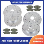 Front Rear Slotted Rotors and Brake Pads for Toyota Corolla Matrix (2003–2008)