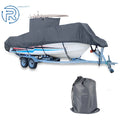 Boat Cover for Center Console Boats with T-Top Roofs (20-24ft) Grey
