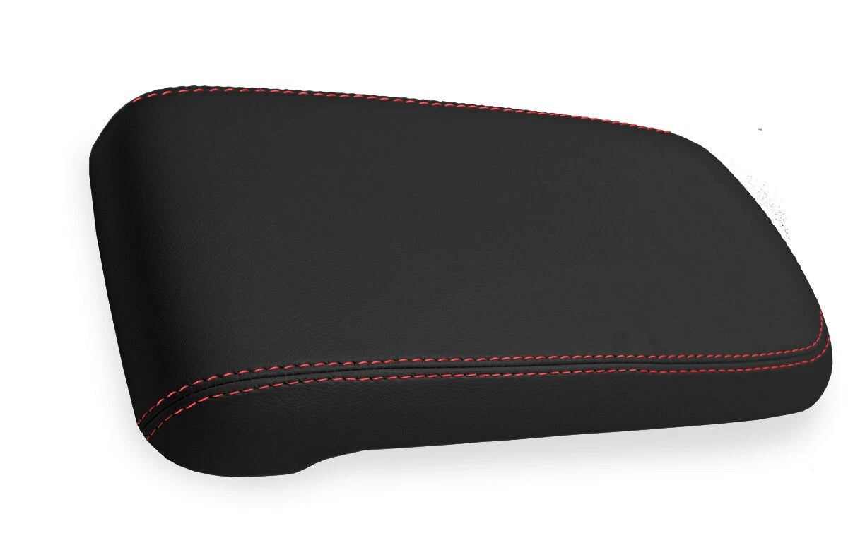 Console Lid Pull Over Cover Leather for Chevrolet Colorado (2015–2019) Red Stitch