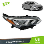 Single Headlight for Nissan Sentra S SV (2020–2022) Chrome Halogen