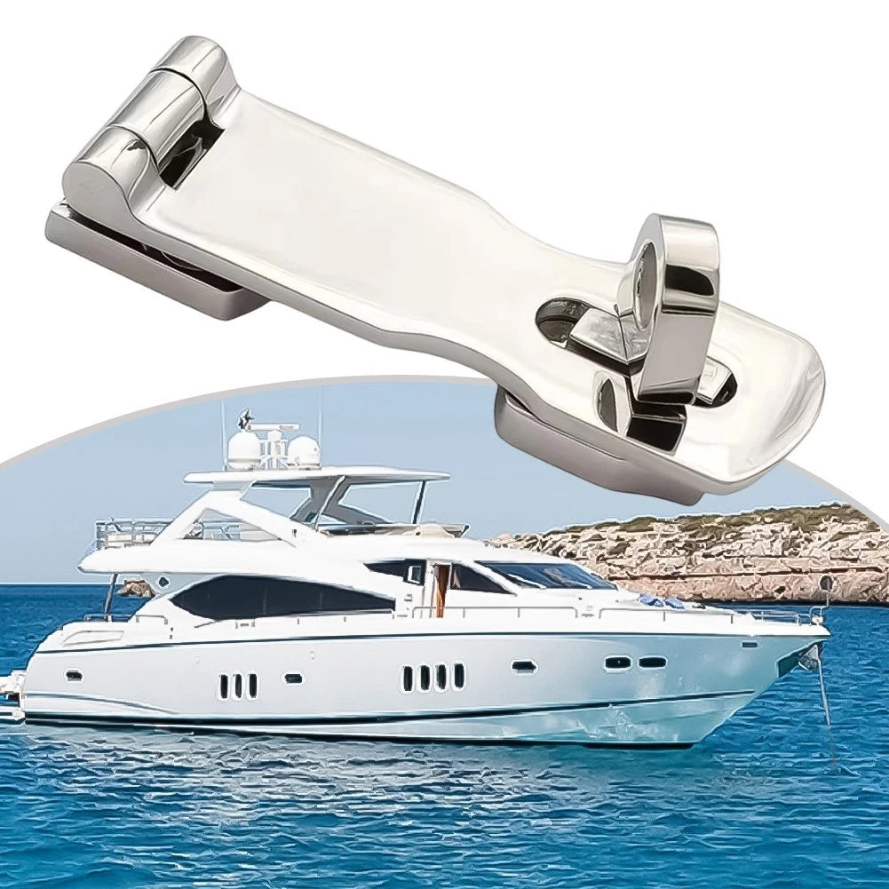 Stainless Steel 316 Marine Swivel Safety Hasp for Door Security (3 Inch)